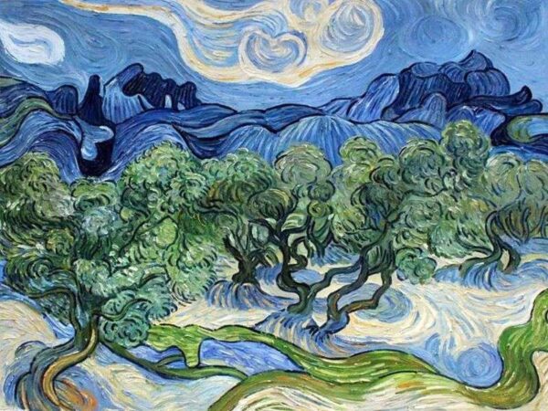 Olive Trees with the Alpilles in the Background - Van Gogh