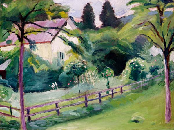 Country house with garden - August Macke oil painting reproduction