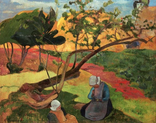 Landscape with Breton Women - Paul Gauguin