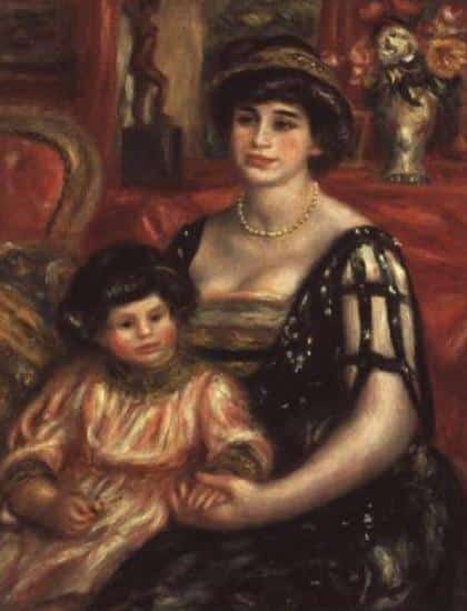 Madame Josse Bernheim-Jeune et son fils Henry – Pierre-Auguste Renoir Oil Painting Reproduction