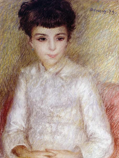 Portrait of a Girl with Brown Hair - Pierre-Auguste Renoir