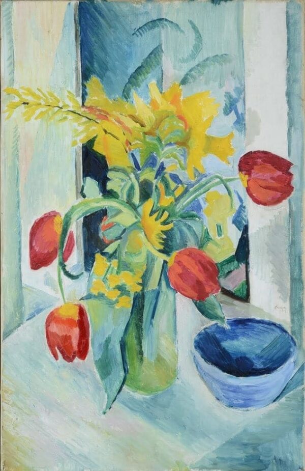 Still Life with Tulips - August Macke: Oil Painting Reproduction