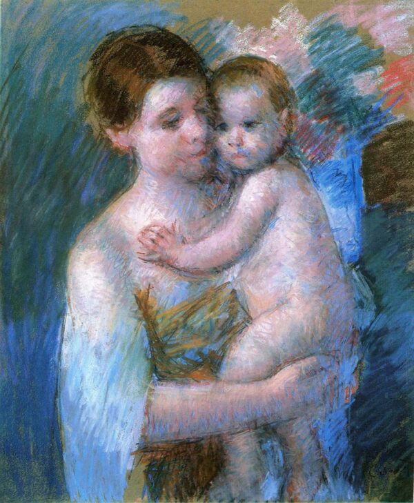 Mother Holding Her Baby - Mary Cassatt Oil Painting Reproduction