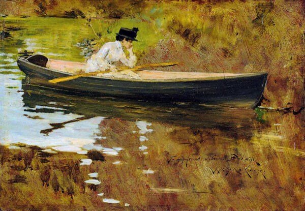 Mrs. Chase in Prospect Park – William Merritt Chase Oil Painting Reproduction