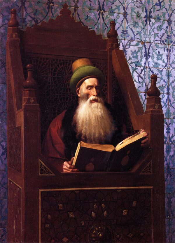 Mufti Reading in His Prayer Stool – Jean-Léon Gérôme Oil Painting Reproduction