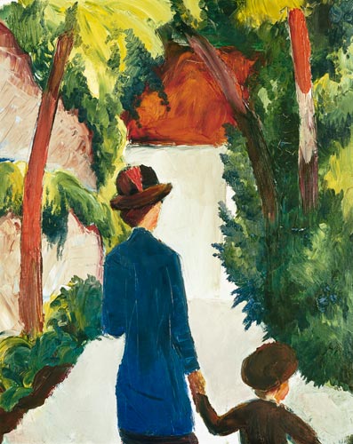 Mother and Child in the Park - August Macke Oil Painting Reproduction