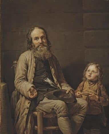 The old beggar and the child - Nicolas Bernard Lépicié