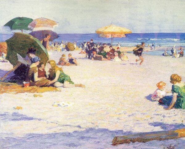 Long Beach – Edward Henry Potthast Oil Painting Reproduction for Sale