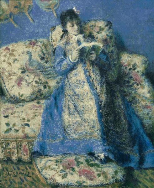 Madame Monet Reading 1872 by Pierre-Auguste Renoir - Oil Painting Reproduction