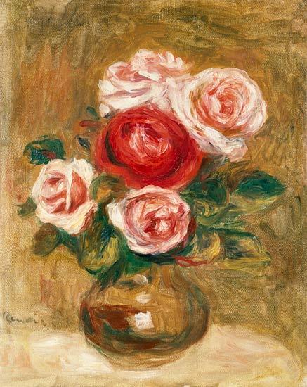 Roses in a Vase - Pierre-Auguste Renoir