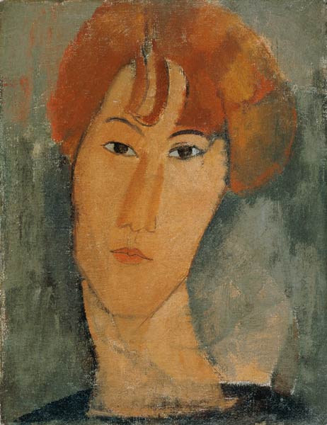 Rousse young woman with the beehive of neck - Amedeo Modigliani