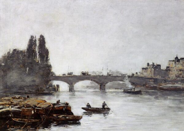 Rouen, the Pont Corneille, Fog Effect - Eugène Boudin