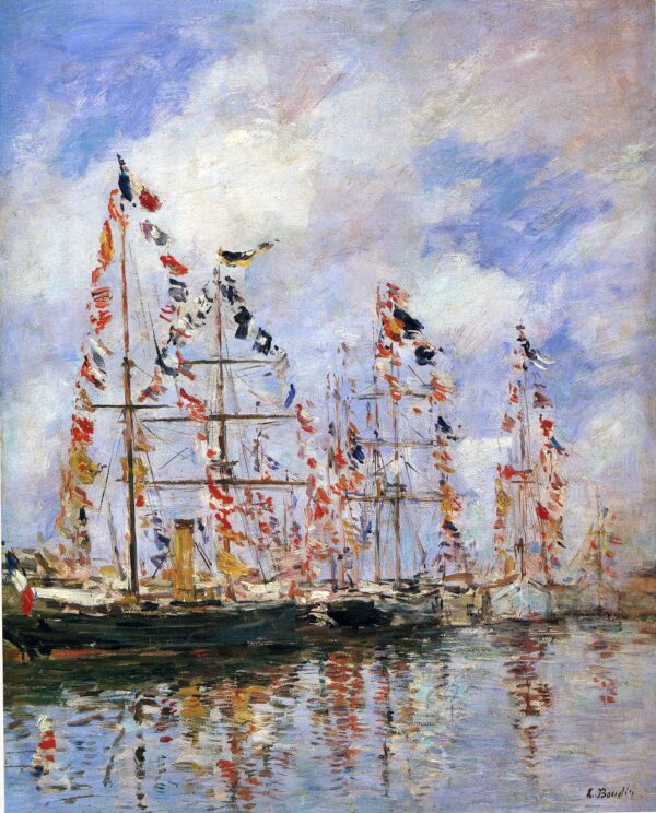 Sailboats in Deauville - Eugene Boudin Oil Painting Reproduction