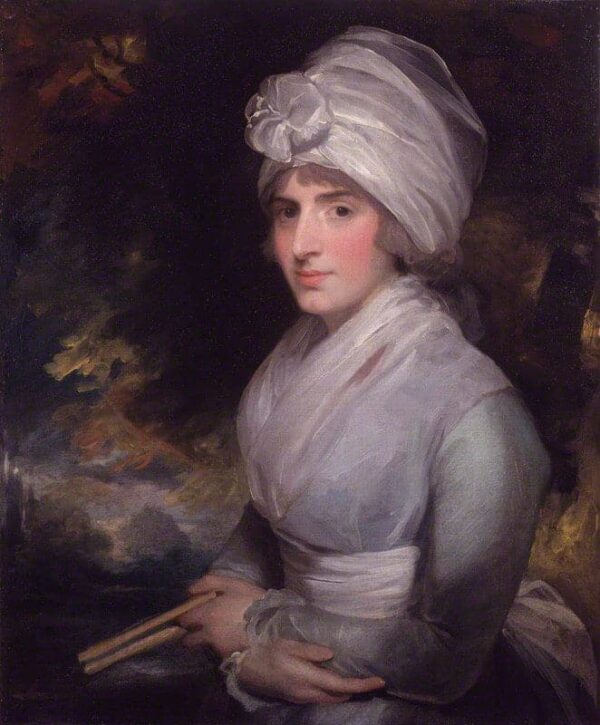 Sarah Siddons (née Kemble) - Gilbert Stuart. 

Translation: Sarah Siddons (born Kemble) - Gilbert Stuart