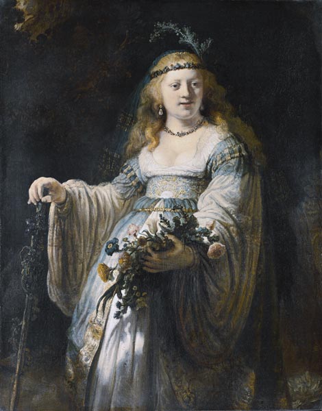 Saskia van Uylenburgh in Arcadian Costume - Rembrandt van Rijn