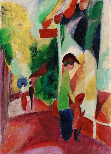 Shop window with yellow trees - August Macke