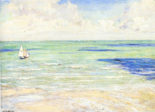 Seascape, regatta at Villers - Caillebotte