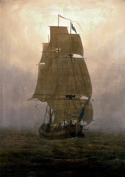 Sailboat in the Fog - Caspar David Friedrich