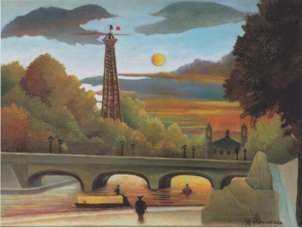 Seine and Eiffel Tower at Sunset - Henri Rousseau