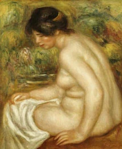 Side view of a seated bather (Gabrielle) - Pierre-Auguste Renoir