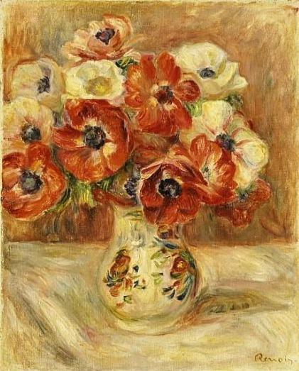 Still Life with Anemones – Pierre-Auguste Renoir Oil Painting Reproduction