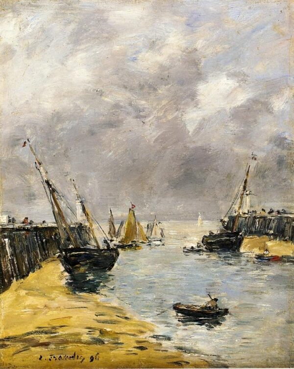 The Jetty at Low Tide, Trouville - Eugène Boudin