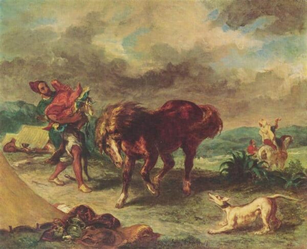 Moroccan and Horse - Eugène Delacroix Oil Painting Reproduction