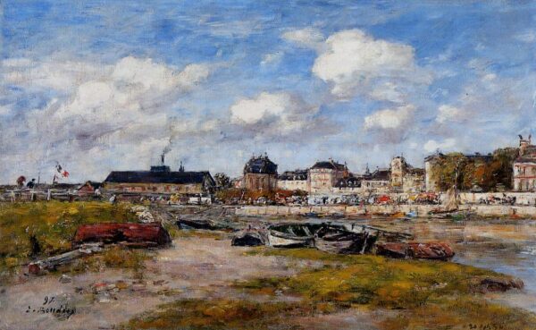 The Port of Trouville at Low Tide - Eugène Boudin