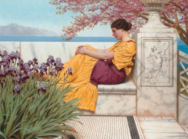 Under the flower clinging to the branch - John William Godward