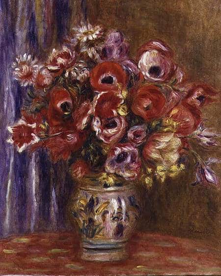 Vase of Tulips and Anemones - Pierre-Auguste Renoir