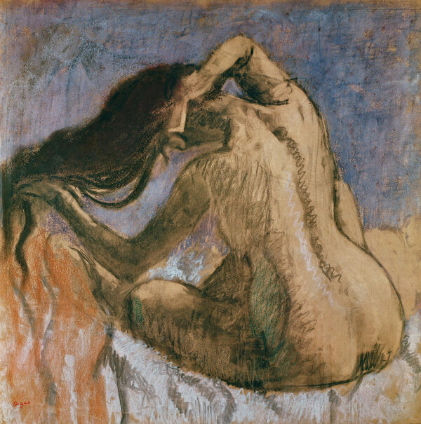 A Woman Combing Her Hair - Edgar Degas