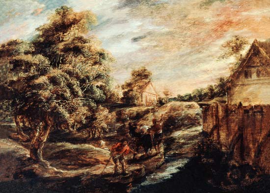 Wooded landscape at sunset - Peter Paul Rubens