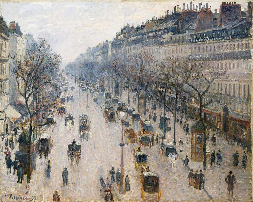 Boulevard Montmartre on a Winter Morning – Camille Pissarro