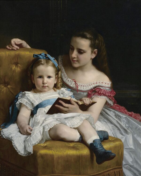 A portrait of Eva and Frances Johnston – William Bouguereau