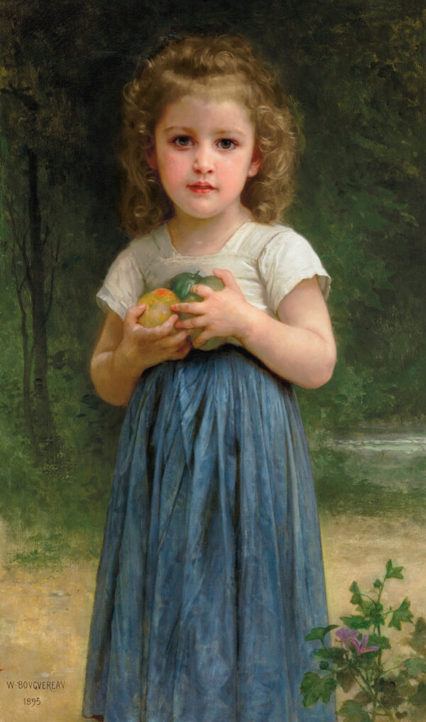 Little Girl Holding Apples in Her Hands – William-Adolphe Bouguereau