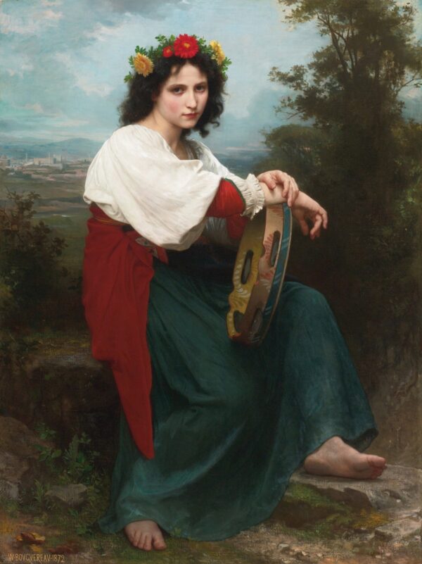 The Italian Woman with the Basque Drum – William Bouguereau