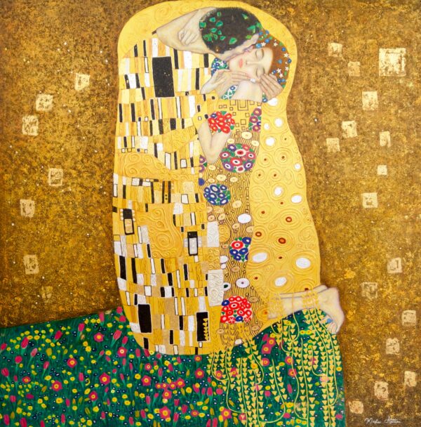 The Kiss – A Reimagined Gustav Klimt Masterpiece by Master Apollon | 200 x 200 cm - Image 7