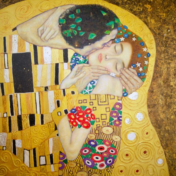 The Kiss – A Reimagined Gustav Klimt Masterpiece by Master Apollon | 200 x 200 cm - Image 5