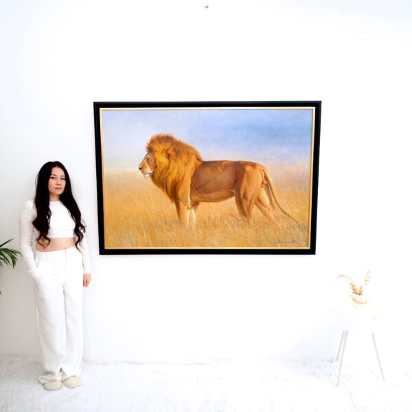 Lion in the Savannah – Somchai - 180 x 130 cm - Image 3