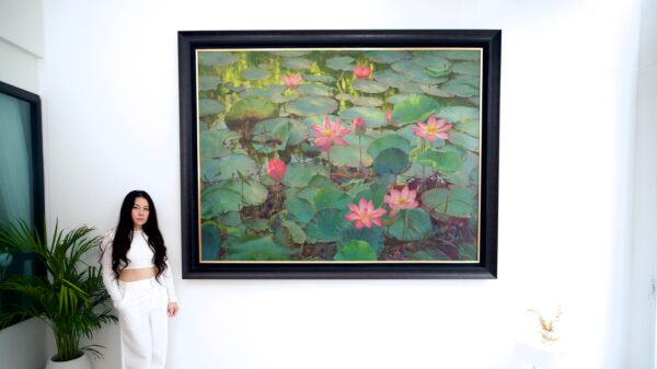 Water Lilies – Somchai - 200 x 150 cm - Image 4