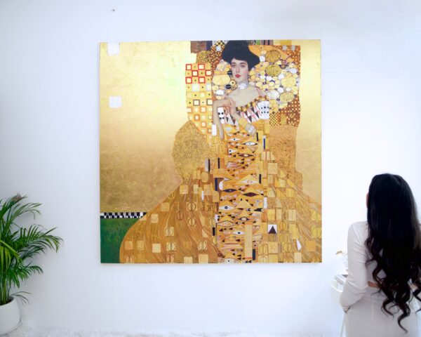 Portrait of Adele Bloch-Bauer – A Reimagined Gustav Klimt Masterpiece by Master Apollon | 200 x 200 cm