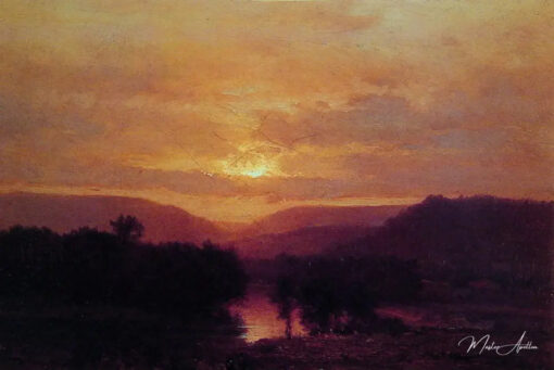 Sunset - George Inness - Reproductions de tableaux et peintures haut de gamme