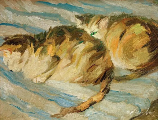 Deux chats gris (étude de chat II) - Franz Marc - Reproductions de tableaux et peintures haut de gamme