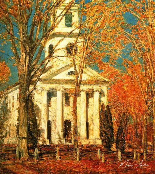 Église à Old Lyme - Childe Hassam - Reproductions de tableaux et peintures haut de gamme