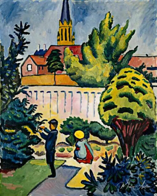 Enfants dans le jardin - August Macke - Reproductions de tableaux et peintures haut de gamme