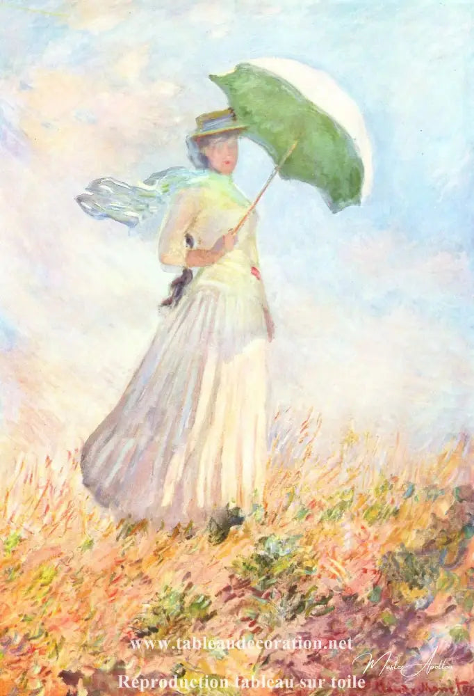 Woman with a Parasol facing right - Claude Monet