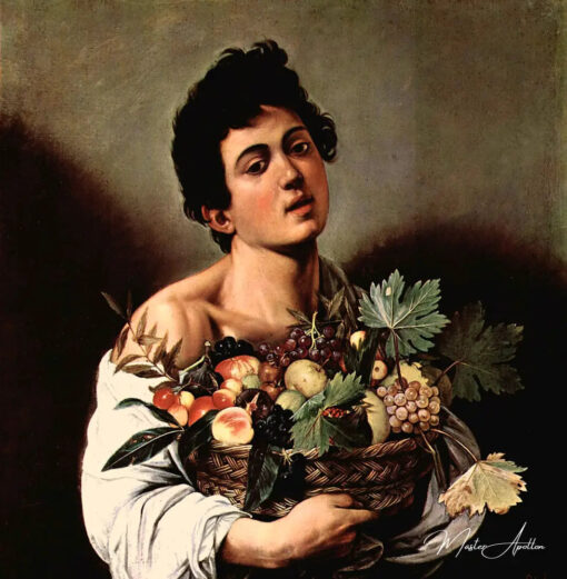 Garçon avec un panier de fruits - Caravage - Reproductions de tableaux et peintures haut de gamme