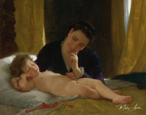 Jeune Mère Contemplant Son Enfant - William-Adolphe Bouguereau Reproductions de tableaux à la peinture à l’huile