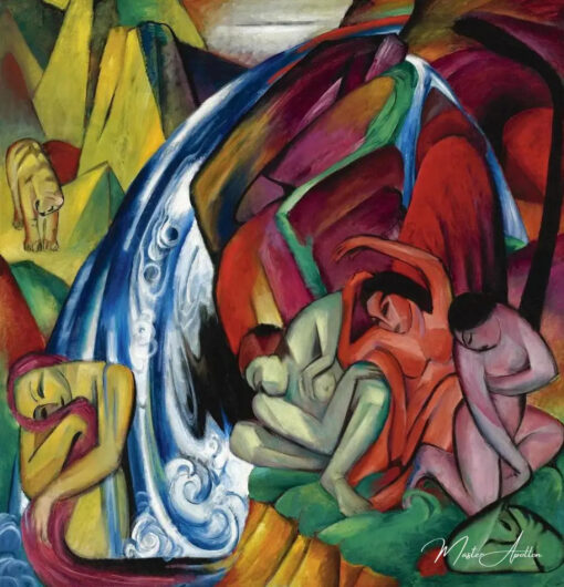 La cascade - Franz Marc - Reproductions de tableaux et peintures haut de gamme