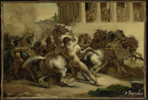 La course des chevaux sans cavalier - Théodore Géricault - Reproductions de tableaux et peintures haut de gamme